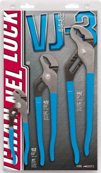 Channellock - 3 Piece Tongue & Groove Plier Set - Comes in Display Card - All Tool & Supply