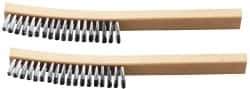 Ability One - 4 Rows x 1 Column Steel Plater's Brush - 13" OAL, 1" Trim Length, Wood Curved Handle - All Tool & Supply