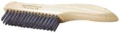 Ability One - 2 Rows x 1 Column Stainless Steel Scratch Brush - 10" OAL, 1" Trim Length, Plastic Shoe Handle - All Tool & Supply