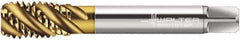 Walter-Prototyp - 1-8 UNC 4 Flute 2B Modified Bottoming Spiral Flute Tap - Cobalt, TiN Finish, 5-1/8" OAL, Right Hand Flute, Right Hand Thread, Series A2256705 - All Tool & Supply