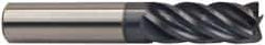 Accupro - 3/4", 5 Flute, Single End, Solid Carbide, 0.12" Corner Radius End Mill - 4" OAL, 37° Helix, Right Hand Flute, 1-5/8" LOC, Right Hand Cut - All Tool & Supply