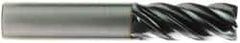 OSG - 1/2", 5 Flute, Single End, Solid Carbide, 0.03" Corner Radius End Mill - 2-1/2" OAL, 35° Helix, Right Hand Flute, 5/8" LOC, Right Hand Cut - All Tool & Supply