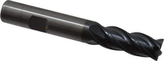 OSG - 1/2", 4 Flute, Single End, Solid Carbide, 0.015" Corner Radius End Mill - 3-1/2" OAL, Right Hand Flute, 1-1/4" LOC, Right Hand Cut - All Tool & Supply