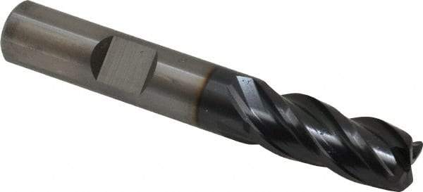 OSG - 3/8", 4 Flute, Single End, Solid Carbide, 0.06" Corner Radius End Mill - 2-1/2" OAL, Right Hand Flute, 7/8" LOC, Right Hand Cut - All Tool & Supply