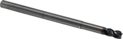 OSG - 1/4", 4 Flute, Single End, Solid Carbide, 0.03" Corner Radius End Mill - 4" OAL, 35° Helix, Right Hand Flute, 3/8" LOC, Right Hand Cut, 1-1/4" Extended Reach - All Tool & Supply