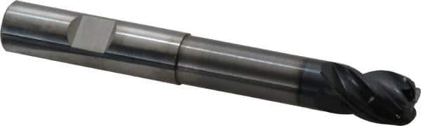 OSG - 1/2", 4 Flute, Single End, Solid Carbide, 0.12" Corner Radius End Mill - 4" OAL, 35° Helix, Right Hand Flute, 5/8" LOC, Right Hand Cut, 2-1/4" Extended Reach - All Tool & Supply