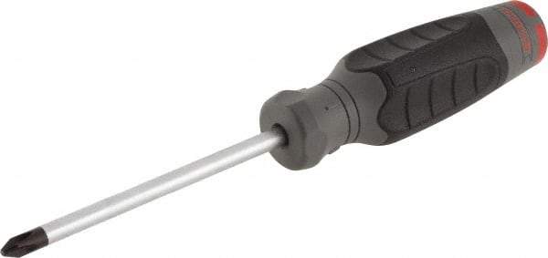 Proto - #2, 8-1/4" OAL, Standard Phillips Screwdriver - 4" Blade Length, Round Shank, Ergonomic Handle - All Tool & Supply