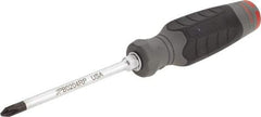 Proto - #2, 4-1/4" OAL, Standard Phillips Screwdriver - 4" Blade Length, Round Shank, Ergonomic Handle - All Tool & Supply