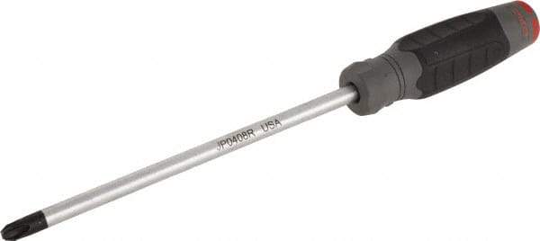 Proto - #4, 13" OAL, Standard Phillips Screwdriver - 8" Blade Length, Round Shank, Ergonomic Handle - All Tool & Supply