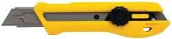 Stanley - Snap Utility Knife - 4-3/8" Blade, Yellow, Silver & Black Elastomer Plastic Handle, 1 Blade Included - All Tool & Supply