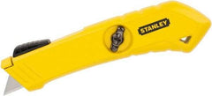 Stanley - Springback Safety Cutter - 2-29/64" Blade, Yellow Zinc Handle, 1 Blade Included - All Tool & Supply