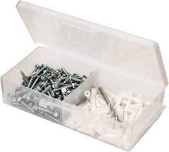 Value Collection - 200 Piece, #8 to 10 Screw, Plastic & Steel Hex Drive Anchor Assortment - Zinc Plated, 7/8" Long - All Tool & Supply