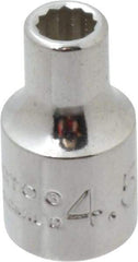 Proto - 1/4" Drive, Standard Hand Socket - 12 Points, 7/8" OAL, Alloy Steel, Chrome Finish - All Tool & Supply