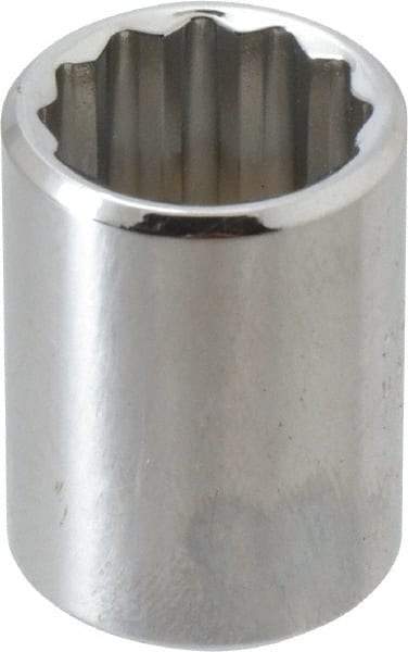 Proto - 19/32", 3/8" Drive, Standard Hand Socket - 12 Points, 1-1/8" OAL, Alloy Steel, Chrome Finish - All Tool & Supply