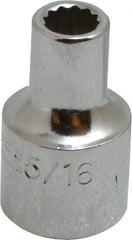 Proto - 5/16", 1/2" Drive, Standard Hand Socket - 12 Points, 1-31/64" OAL, Alloy Steel, Chrome Finish - All Tool & Supply