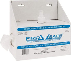 PRO-SAFE - 6 Inch Wide x 3 Inch High x 5 Inch Deep, Cardboard Lens Cleaning Station - 1 Pump, 8 Ounce Capacity Pump, 600 Towelettes, Disposable Station - All Tool & Supply