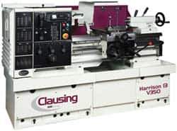 Clausing - 13-3/4" Swing, 25-1/4" Between Centers, 230 Volt, Triple Phase Engine Lathe - 4MT Taper, 10 hp, 17 to 3,250 RPM, 1-5/8" Bore Diam, 53" Deep x 65" High x 80" Long - All Tool & Supply