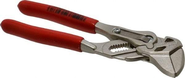 Knipex - 6" OAL, 20mm Jaw Length, 14 Position Pipe Wrench Tongue & Groove Pliers - Parallel Smooth Straight Jaws, Plier Head, Plastic Coated Handles - All Tool & Supply