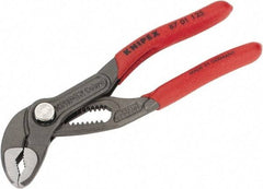 Knipex - 5" OAL, 1" Max Capacity, 20mm Jaw Length, 13 Position Box Joint Tongue & Groove Pliers - Self Grip V-Jaws, Plier Head, Nonslip Plastic Handles - All Tool & Supply