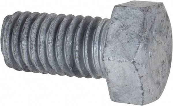 Value Collection - 1/2-13 Thread, 1" Length Under Head, Steel Hex Head Bolt - Hot Dipped Galvanized Coated, UNC Thread, ASTM A307, Grade 2 - All Tool & Supply