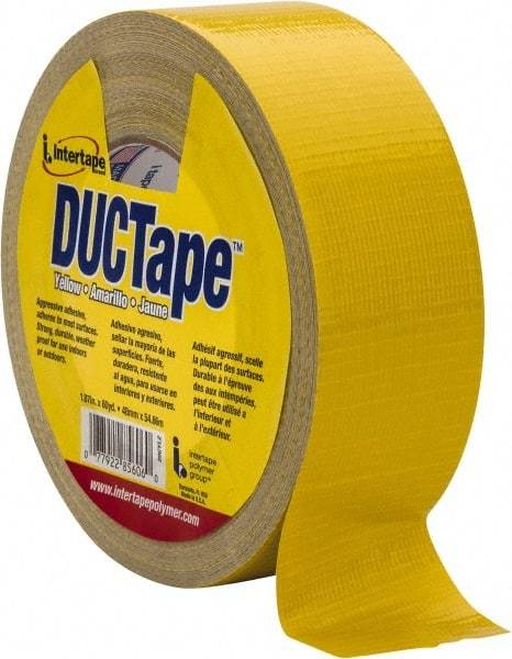 Intertape - 2" x 55m Yellow Duct Tape - 9 mil, Rubber Adhesive, Polyethylene Cloth Backing, 18 Lb/ln Tensile Strength, 32°F to 160°F, Series AC20 - All Tool & Supply