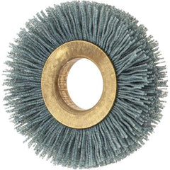 Osborn - 2" OD, 5/8" Arbor Hole, Crimped Nylon Wheel Brush - 3/8" Face Width, 7/16" Trim Length, 0.024" Filament Diam, 15,000 RPM - All Tool & Supply