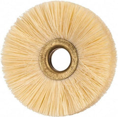 Osborn - 2-1/2" OD, 1/2" Arbor Hole, Natural Fiber Wheel Brush - 5/16" Face Width, 3/4" Trim Length, 20,000 RPM - All Tool & Supply