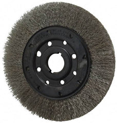 Osborn - 8" OD, 1-1/4" Arbor Hole, Crimped Stainless Steel Wheel Brush - 3/4" Face Width, 1-1/2" Trim Length, 0.0104" Filament Diam, 4,500 RPM - All Tool & Supply