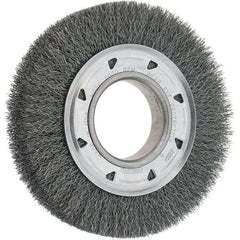 Osborn - 6" OD, 2" Arbor Hole, Crimped Steel Wheel Brush - 7/8" Face Width, 1" Trim Length, 0.0104" Filament Diam, 6,000 RPM - All Tool & Supply