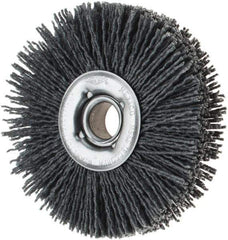 Osborn - 4" OD, 5/8" Arbor Hole, Nylon Wheel Brush - 7/8" Face Width, 1-1/8" Trim Length, 18,000 RPM - All Tool & Supply