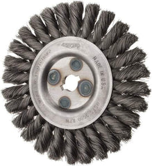 Osborn - 6" OD, 5/8" Arbor Hole, Knotted Steel Wheel Brush - 5/8" Face Width, 1-1/4" Trim Length, 0.0118" Filament Diam, 9,000 RPM - All Tool & Supply