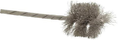 Osborn - 1" Diam Helical Stainless Steel Tube Brush - 0.005" Filament Diam, 1" Brush Length, 3-1/2" OAL, 1/8" Diam Shank - All Tool & Supply