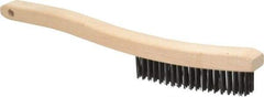 Osborn - 3 Rows x 19 Columns Steel Scratch Brush - 6" Brush Length, 13-11/16" OAL, 1-1/8" Trim Length, Wood Curved Handle - All Tool & Supply