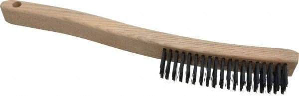 Osborn - 4 Rows x 19 Columns Steel Scratch Brush - 6" Brush Length, 13-11/16" OAL, 1-1/8" Trim Length, Wood Curved Handle - All Tool & Supply