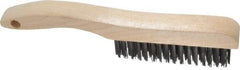 Osborn - 4 Rows x 16 Columns Steel Scratch Brush - 5-1/4" Brush Length, 10" OAL, 1-1/8" Trim Length, Wood Shoe Handle - All Tool & Supply