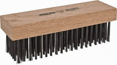 Osborn - 6 Rows x 19 Columns Steel Scratch Brush - 7-1/4" Brush Length, 1-11/16" Trim Length, Wood Straight Handle - All Tool & Supply