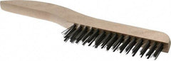 Osborn - 2 Rows x 15 Columns Steel Scratch Brush - 5-1/4" Brush Length, 10" OAL, 1-1/8" Trim Length, Wood Shoe Handle - All Tool & Supply