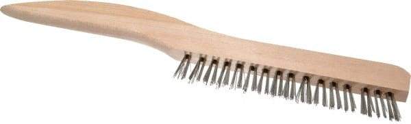 Osborn - 1 Rows x 16 Columns Stainless Steel Plater's Brush - 5" Brush Length, 10" OAL, 3/4" Trim Length, Wood Shoe Handle - All Tool & Supply
