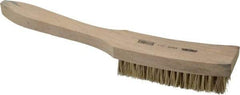 Osborn - 6 Rows x 17 Columns Palmyra/Tampico Plater's Brush - 4-13/16" Brush Length, 11-5/8" OAL, 1" Trim Length, Wood Curved Handle - All Tool & Supply