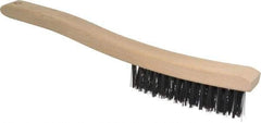 Osborn - 3 Rows x 14 Columns Steel Scratch Brush - 13-3/4" OAL, 1-1/2" Trim Length, Wood Curved Handle - All Tool & Supply