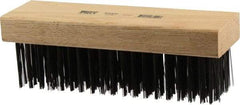 Osborn - 6 Rows x 19 Columns Steel Scratch Brush - 7-1/4" Brush Length, 1-5/8" Trim Length, Wood Straight Handle - All Tool & Supply