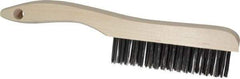 Osborn - 4 Rows x 16 Columns Steel Scratch Brush - 5-1/4" Brush Length, 10" OAL, 1-1/8" Trim Length, Wood Shoe Handle - All Tool & Supply