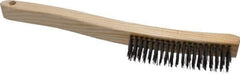 Osborn - 4 Rows x 19 Columns Steel Scratch Brush - 6" Brush Length, 13-11/16" OAL, 1-1/8" Trim Length, Wood Curved Handle - All Tool & Supply