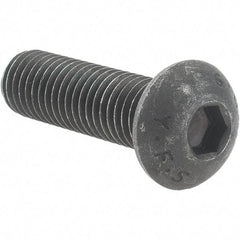 Value Collection - M10x1.50 Metric Coarse Hex Socket Drive, Button Screw - Grade 10.9 Alloy Steel, Black Oxide Finish, Fully Threaded, 35mm Length Under Head - All Tool & Supply