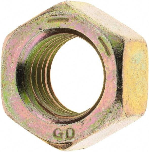 Value Collection - 3/4-10 UNC Steel Right Hand Hex Nut - 1-1/8" Across Flats, 41/64" High, Zinc Yellow Dichromate Finish - All Tool & Supply