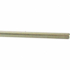 Value Collection - 5/8-11 UNC (Coarse), 3' Long, Low Carbon Steel Threaded Rod - Yellow Zinc-Plated Finish, Right Hand Thread - All Tool & Supply