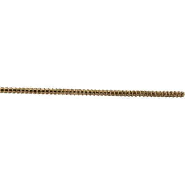 Value Collection - 1/4-20 UNC (Coarse), 3' Long, Low Carbon Steel Threaded Rod - Yellow Zinc-Plated Finish, Right Hand Thread - All Tool & Supply