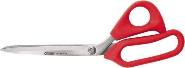 Clauss - 7" LOC, 10" OAL Stainless Steel Straight Shears - Rubber Straight Handle, For Paper, Fabric - All Tool & Supply