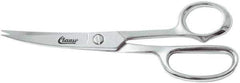 Clauss - 5" LOC, 8-1/2" OAL Chrome Plated Curved Shears - Steel Offset Handle, For Paper, Fabric - All Tool & Supply