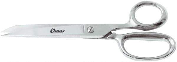 Clauss - 4" LOC, 8" OAL Straight Shears - Steel Straight Handle, For Paper, Fabric - All Tool & Supply